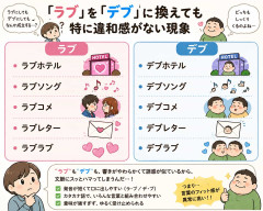 「ラブ」を「デブ」に換えても特に違和感がない現象