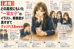 【速報】どの高校にもいた“一軍女子”のイラスト、解像度が高すぎてクッソバズるｗｗｗ
