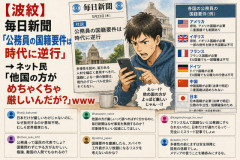 【波紋】毎日新聞「公務員の国籍要件は時代に逆行」→ネット民「他国の方がめちゃくちゃ厳しいんだが？」ｗｗｗ