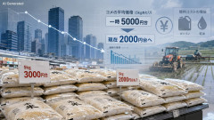 【速報】みんな買って応援やってよ！一時5000円台のコメ価格が一転して下落、5キロ税込み2000円台まで落ちる可能性