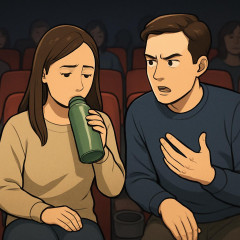 映画館で水筒のお茶飲んだら隣の客に「それダメですよ。本当の映画ファンなら買って貢献しないと」とエラそうに言われモヤる   |  ポップコーンて絶対余るけどあれなんなん