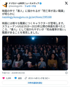 【悲報】映画の中で善人に描かれるのに死亡率が異常に高い職業、判明してしまう