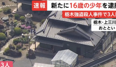 栃木 3人死傷強盗 　３人目の16歳の少年を新たに逮捕 　強盗殺人の疑い（動画あり）