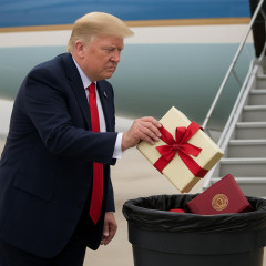 トランプ米大統領、搭乗前に中国からの贈り物を全てゴミ箱に捨ててしまう 表向きは友好だが根深い中国不信   #速報 |  この話で何故か小躍りするネトウヨ