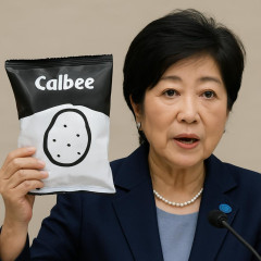 小池百合子知事、カルビー“白黒袋”は「非常にメッセージ力があった」   #ナフサ |  何のメッセージ？