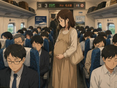【私妊婦ですけど】満員の新幹線自由席で優しそうな男性の横に立っても席譲られず非情な言葉に失望へ