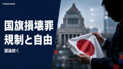 【速報】タレントさん、国旗損壊への罰則法案に危機感を表明「気持ちの悪い国に…」