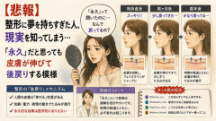 【悲報】整形に夢を持ちすぎた人、現実を知ってしまう…「永久」だと思っても皮膚が伸びて後戻りする模様