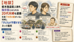 【地獄】栃木強盗殺人事件、指示役とみられる20代夫婦を逮捕…生後7カ月の娘がいると判明し「子どもが不憫すぎる」とネット騒然