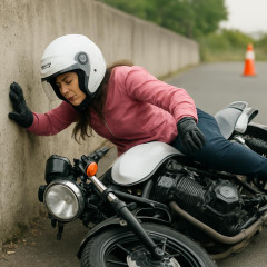 バイク教習中の女性、壁に衝突して重体 「一本橋」で脱輪後に   #福岡