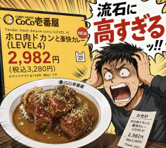 CoCo壱のホロ肉ドカンと豪快カレー(LEVEL4)、流石に高すぎる