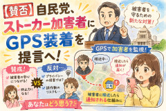 【賛否】自民党、ストーカー加害者にGPS装着を提言へ！被害者に接近したら通知される仕組みに