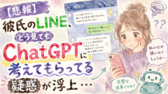 【悲報】彼氏のLINE、どう見てもChatGPTに考えてもらってる疑惑が浮上…「私の心が狭いのでしょうか」