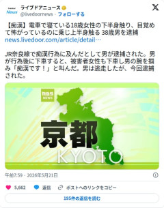 【悲報】JR奈良線の痴漢男さん、18歳女性に腕掴まれ逮捕されてしまう