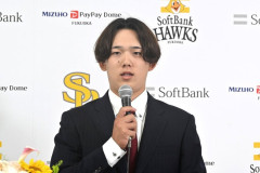 【ソフトバンク】元広島の小林樹斗が入団会見　独立で自己最速更新の要因は「違和感の消失」