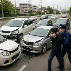 横浜市旭区の中原街道で車8台絡む事故 逃走していた無免許の少年（17）を逮捕   #神奈川県警 |  俺が住んでた頃、神奈川って二俣川にしか免許センターなくてクッソ不便だった記憶