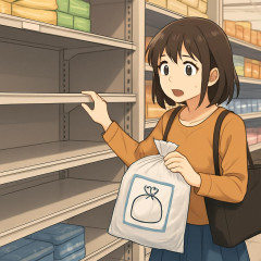 もうどのスーパーでもゴミ袋が売り切れ。手に入らなくなる、急いで