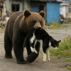 大槌町でネコがクマに食べられる被害   #岩手 |  熊に捕まるとかトロイ猫だな