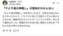 【困惑】欧米人は千と千尋を理解できないらしい