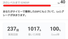 【祝】ワイタイミーさん、good率100%で働いた時間「1000時間」を突破