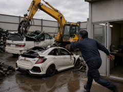 B型利用者ワイ（月の工賃720円）、間違えて所長とほかの利用者の車を解体してしまう…