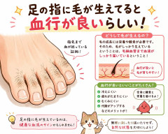 足の指に毛が生えてると血行が良いらしい