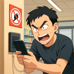 中国人、コンビニでスマホ充電しようとしたら「盗電は犯罪」と書いてありブチギレ
