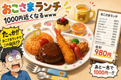 おこさまランチ、1000円近くなるｗｗｗ