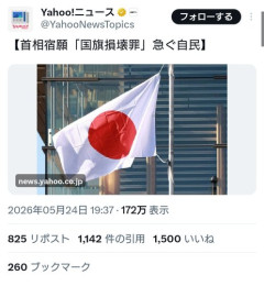 【朗報】国旗損壊罪、制定しそう