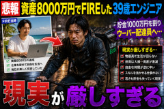【悲報】資産8000万円でFIREした39歳エンジニア、貯金1000万円を割りウーバー配達員へ…現実が厳しすぎる