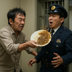 留置所でカレーが冷たいとお巡りさんに投げつけた自称自営業男逮捕   #石川