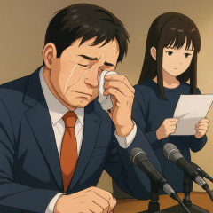 辞任表明の阿部慎之助監督が涙 謝罪会見で18歳長女からの手紙が読まれる