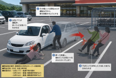 【群馬】77歳女性をはねた車、その場にいた男性(65)が運転を代わるも誤発進　倒れていた女性をさらに轢き、他の女性2人も巻き込む　1人重体、2人重傷