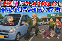 【悲報】婆「いや！人を跳ねちゃった！」爺「落ち着け！ワシが運転代わってやる！」