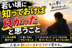 若い頃に知っておけば良かった「人生の真理」挙げてけ