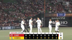 【ソフトバンク対広島1回戦】ソフトバンクが広島に今季6度目の完封勝利で2連勝 貯金は3に 大関が被安打1で3年ぶり4度目の完封勝利 正木が3回玉村から3号アーチ