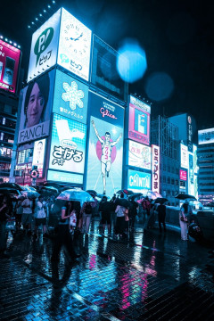 雨の道頓堀・新世界、ガチでブレードランナーすぎると外国人にバレるｗｗｗ