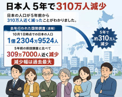 日本人5年で310万人減少