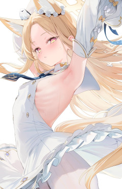 【画像】金髪口リ狐、横乳見せるもほぼ肋骨ｗｗｗｗｗ