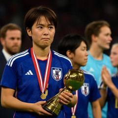「また？」長谷川唯がトロフィーを手にした途端...日本人選手を“無視”するカメラワークにSNS騒然   #女子サッカー