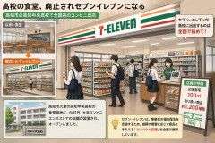 高校の食堂、廃止されセブンイレブンになる