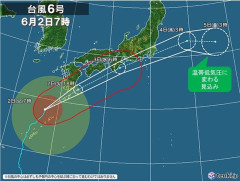【緊急速報】台風6号、早くも暴風域消滅🌀ｗｗｗｗｗｗｗｗｗ