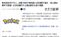 株式会社ポケモン、決算で初の純利益1,000億円超え　売上高は5,300億円