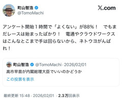 町山智浩氏、高市政権の支持率アンケートをとる→パヨク「ネトウヨの工作がぁぁ！！」