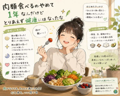 肉類食べるのやめて1年なんだけど