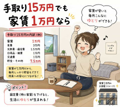 手取り15万円でも家賃1万円なら