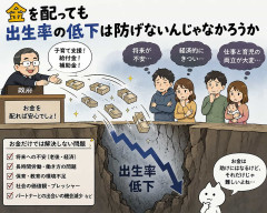金を配っても出生率の低下は防げないんじゃなかろうか