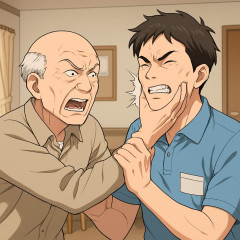 手を噛まれ頬を叩かれた特別養護老人ホーム男性職員、利用者にカッとなり頬を叩き返す…自主退職   |  職員を守らない雇用主ってなんなんだろうな