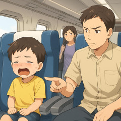新幹線指定席、立ち乗りの子が座れず号泣、隣席の他人に譲れと言われ虚突かれへ   #なぜ譲らないのか？