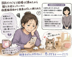 BBAだけどもう結婚は諦めたから猫をお迎えしたいのに保護猫団体から独身はダメって断られた